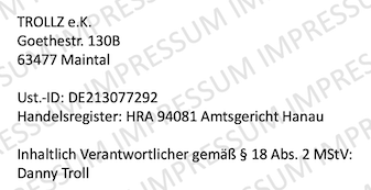 Anschrift, Registereintrag, USt-IdNr. und inhaltlich Verantwortlicher des Betreibers